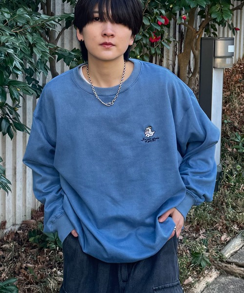 ILL'S(イルズ)の「ワンポイント刺繍 ゴースト / ビリヤード カットスエード クルーネックプルオーバースウェット メンズ レディース(スウェット・メンズ・ホワイト系その他/グリーン系その他/ミント/サックスブルー/チャコールグレー/グレー系・M/L)」の13枚目の写真