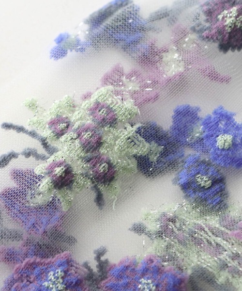 JILL STUART（ジルスチュアート）の「JILLSTUART レディース JILLフラワー シアーソックス 03145312（ソックス/靴下・レディース・シルバーグレー/オレンジ系その他/ライトブルー/ブラック・23-25cm）」の7枚目の写真