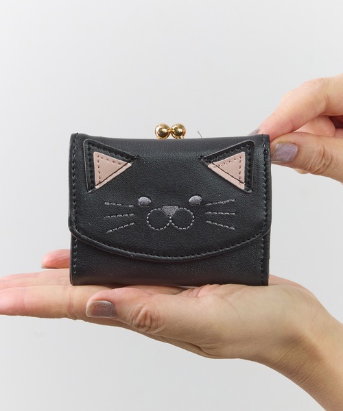 SUNNYSIDE サニーサイド：ねこちゃん がま口 3つ折財布（財布）｜Sunny