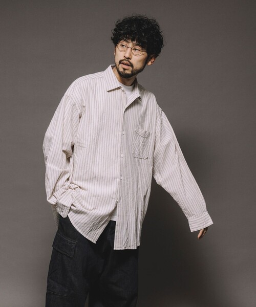 セール】HINSON/ヒンソン レギュラーカラー ロングスリーブストライプ