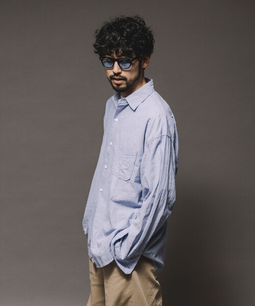 セール】HINSON/ヒンソン レギュラーカラー ロングスリーブストライプ