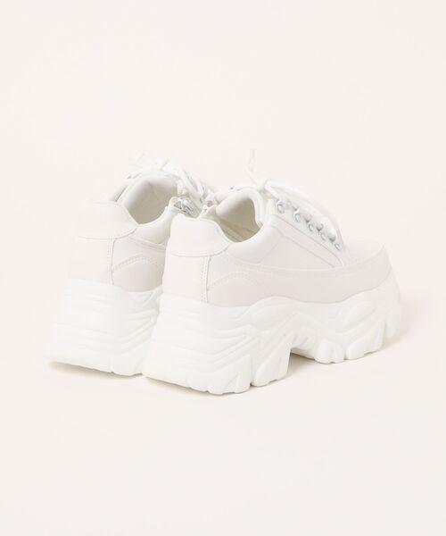 R&E（アールアンドイー）の「【R&E】サイドファスナーメタルポイント厚底スニーカー（スニーカー・レディース・ブラック/ホワイト・L/M/LL/S）」の15枚目の写真