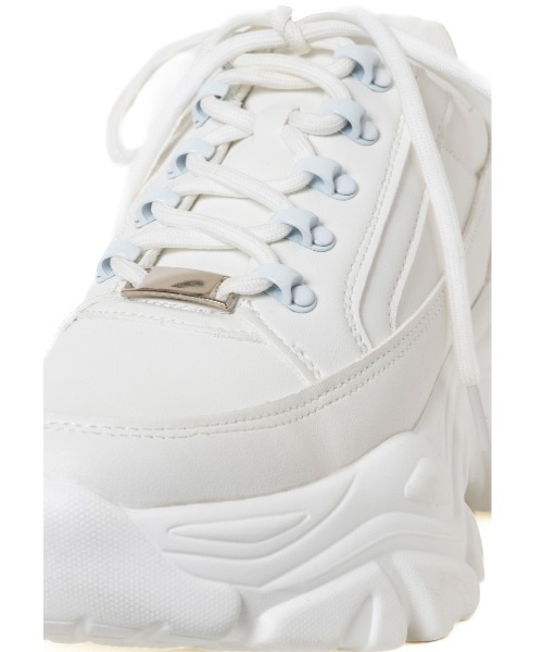 R&E（アールアンドイー）の「【R&E】サイドファスナーメタルポイント厚底スニーカー（スニーカー・レディース・ブラック/ホワイト・L/M/LL/S）」の6枚目の写真