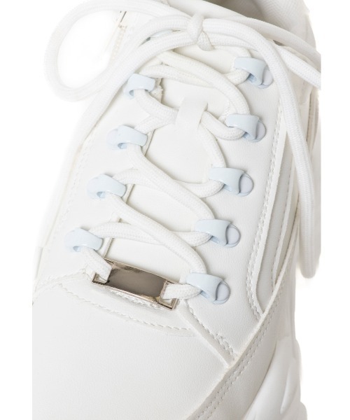 R&E（アールアンドイー）の「【R&E】サイドファスナーメタルポイント厚底スニーカー（スニーカー・レディース・ブラック/ホワイト・L/M/LL/S）」の7枚目の写真