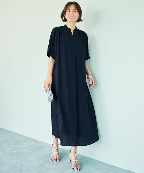 自由区(ジユウク)の「リヨセルポプリンシャツ ワンピース(シャツワンピース・レディース・ブラック系/ライラック系/ダルブルー系1/ネイビー/サックスブルー系1/カーキ系1/サックスブルー系3/ネイビー系2・32)」の3枚目の写真