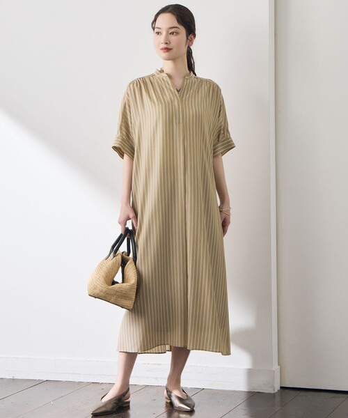 自由区(ジユウク)の「リヨセルポプリンシャツ ワンピース(シャツワンピース・レディース・ブラック系/ライラック系/ダルブルー系1/ネイビー/サックスブルー系1/カーキ系1/サックスブルー系3/ネイビー系2・32)」の13枚目の写真