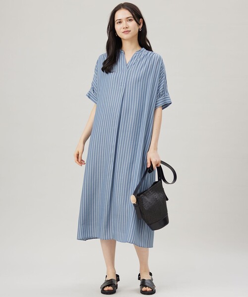 自由区(ジユウク)の「リヨセルポプリンシャツ ワンピース(シャツワンピース・レディース・ブラック系/ライラック系/ダルブルー系1/ネイビー/サックスブルー系1/カーキ系1/サックスブルー系3/ネイビー系2・32)」の17枚目の写真