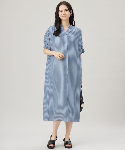 自由区(ジユウク)の「リヨセルポプリンシャツ ワンピース(シャツワンピース・レディース・ブラック系/ライラック系/ダルブルー系1/ネイビー/サックスブルー系1/カーキ系1/サックスブルー系3/ネイビー系2・32)」の18枚目の写真