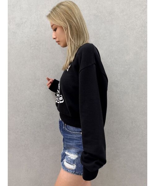 GYDA(ジェイダ)の「ハイウエストGD embossダメージスカートライクデニムショートパンツ(デニムスカート・レディース・ブルー/ライトブルー・MEDIUM/SMALL)」の5枚目の写真