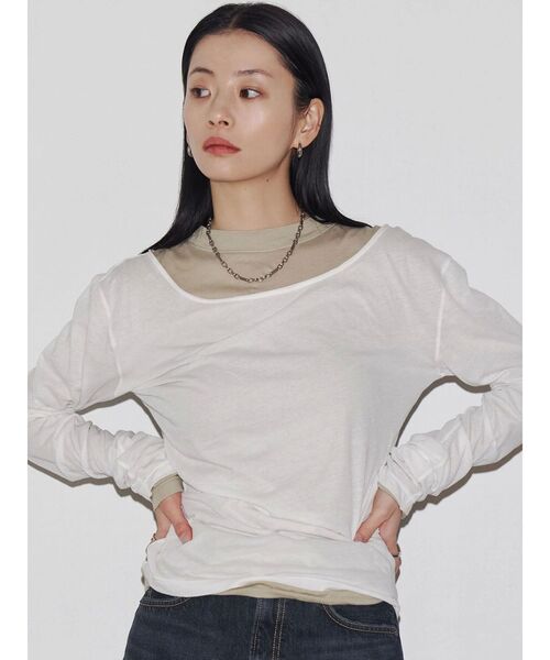 tシャツ 「VEQUM」MULTI LAYERED LONG SLEEVE T SHIRT レディース VEQUM tシャツ 「VEQUM」MULTI LAYERED LONG SLEEVE T SHIRT