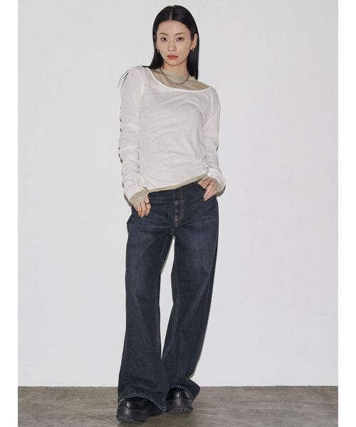 tシャツ 「VEQUM」MULTI LAYERED LONG SLEEVE T SHIRT レディース VEQUM tシャツ 「VEQUM」MULTI LAYERED LONG SLEEVE T SHIRT