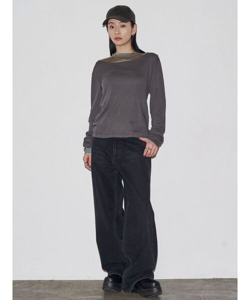 tシャツ 「VEQUM」MULTI LAYERED LONG SLEEVE T SHIRT レディース VEQUM tシャツ 「VEQUM」MULTI LAYERED LONG SLEEVE T SHIRT