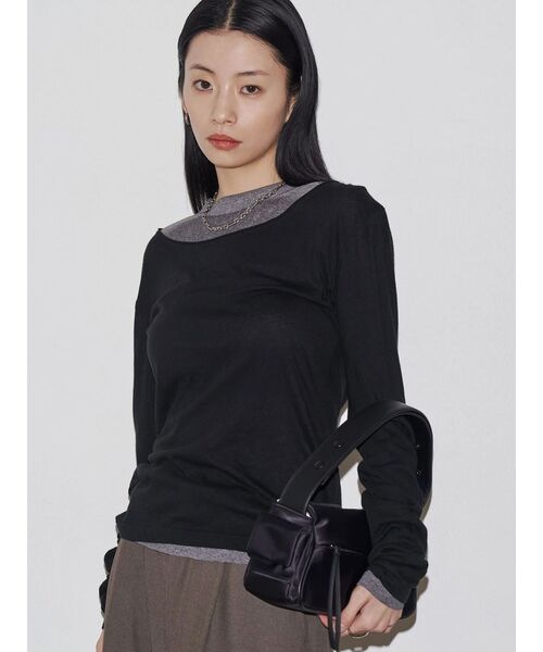 tシャツ 「VEQUM」MULTI LAYERED LONG SLEEVE T SHIRT レディース VEQUM tシャツ 「VEQUM」MULTI LAYERED LONG SLEEVE T SHIRT
