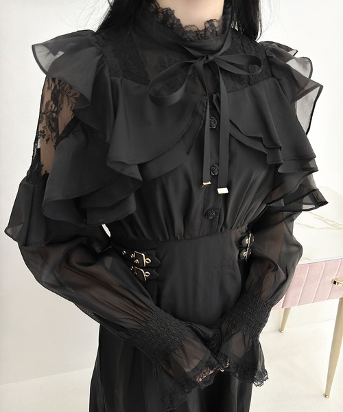 couture BY ROJITA(クチュールバイロジータ)の「ラッフルロングワンピース(ワンピース・レディース・ブラック/アイボリー/パープル/その他・FREE)」の16枚目の写真