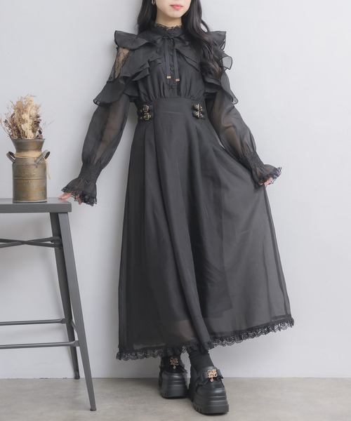 ラッフルロングワンピース（ワンピース）｜couture BY ROJITA