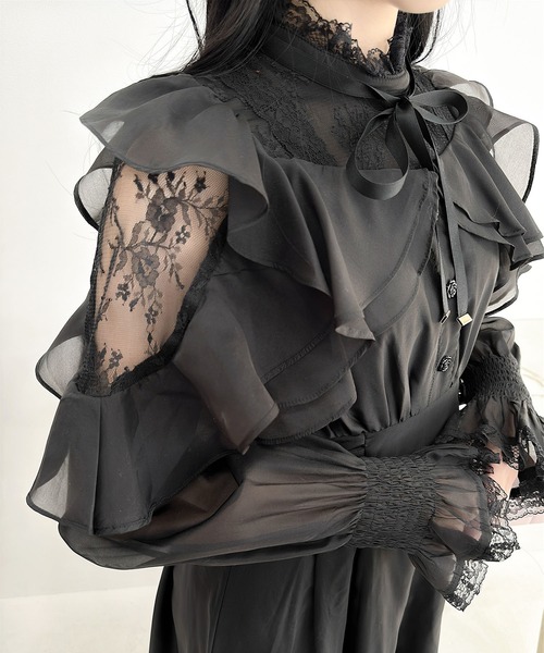 couture BY ROJITA(クチュールバイロジータ)の「ラッフルロングワンピース(ワンピース・レディース・ブラック/アイボリー/パープル/その他・FREE)」の17枚目の写真