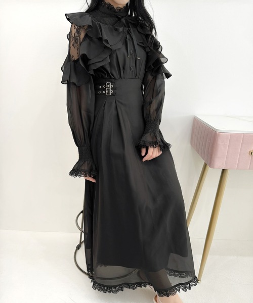 【在庫処分大特価!!】 ラッフルロングワンピース（ワンピース）｜couture ROJITA BY ワンピース
