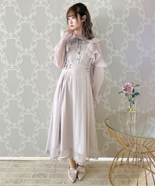 couture BY ROJITA(クチュールバイロジータ)の「ラッフルロングワンピース(ワンピース・レディース・ブラック/アイボリー/パープル/その他・FREE)」の12枚目の写真