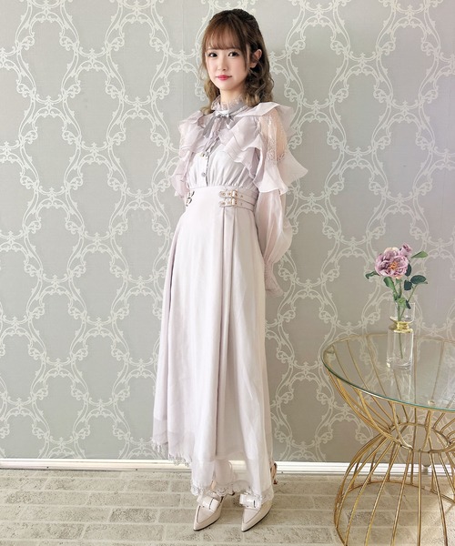 couture BY ROJITA(クチュールバイロジータ)の「ラッフルロングワンピース(ワンピース・レディース・ブラック/アイボリー/パープル/その他・FREE)」の6枚目の写真