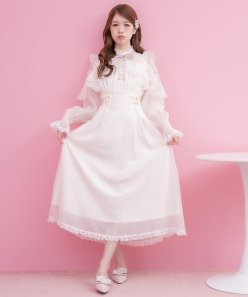 couture BY ROJITA(クチュールバイロジータ)の「ラッフルロングワンピース(ワンピース・レディース・ブラック/アイボリー/パープル/その他・FREE)」の13枚目の写真