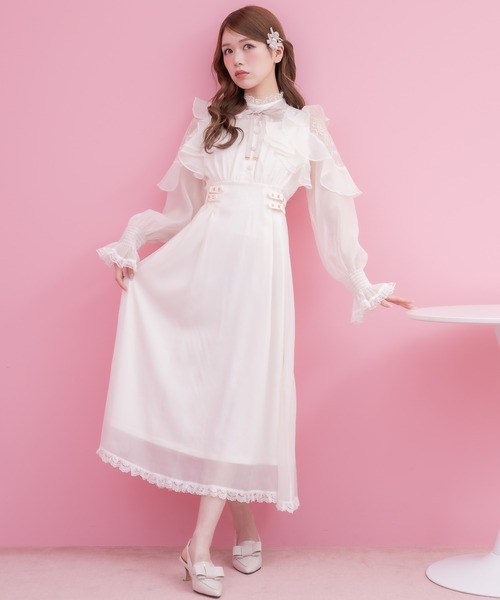 couture BY ROJITA(クチュールバイロジータ)の「ラッフルロングワンピース(ワンピース・レディース・ブラック/アイボリー/パープル/その他・FREE)」の14枚目の写真