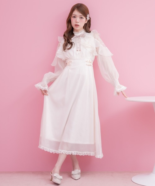 couture BY ROJITA(クチュールバイロジータ)の「ラッフルロングワンピース(ワンピース・レディース・ブラック/アイボリー/パープル/その他・FREE)」の15枚目の写真