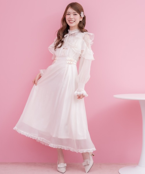 新品★ ROJITA ラッフルショルダーワンピース 地雷系 ロジータ 量産型 セール】ラッフルショルダーワンピース（ワンピース）｜ROJITA