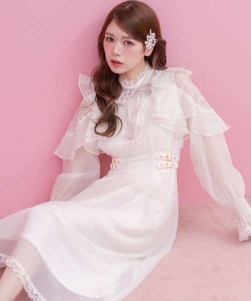 ラッフルロングワンピース（ワンピース）｜couture BY ROJITA