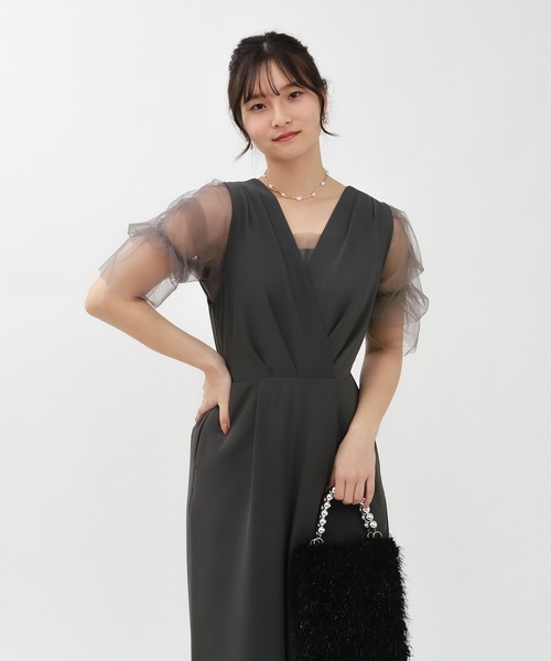 TRUDEA（トルディア）の「インナー付きオールインワン（パンツドレス・レディース・チャコールグレー/ベージュ/ブルー・MEDIUM/LARGE）」の2枚目の写真