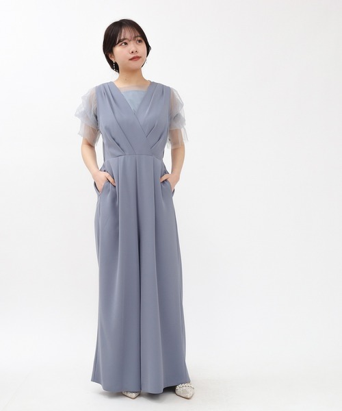 TRUDEA（トルディア）の「インナー付きオールインワン（パンツドレス・レディース・チャコールグレー/ベージュ/ブルー・MEDIUM/LARGE）」の3枚目の写真