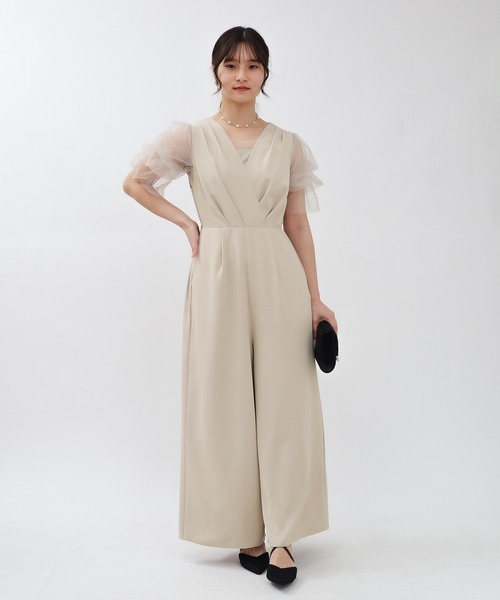 TRUDEA（トルディア）の「インナー付きオールインワン（パンツドレス・レディース・チャコールグレー/ベージュ/ブルー・MEDIUM/LARGE）」の4枚目の写真