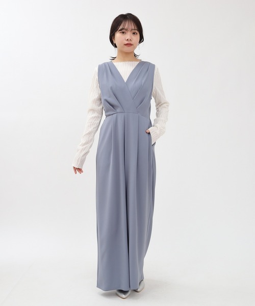 TRUDEA（トルディア）の「インナー付きオールインワン（パンツドレス・レディース・チャコールグレー/ベージュ/ブルー・MEDIUM/LARGE）」の15枚目の写真