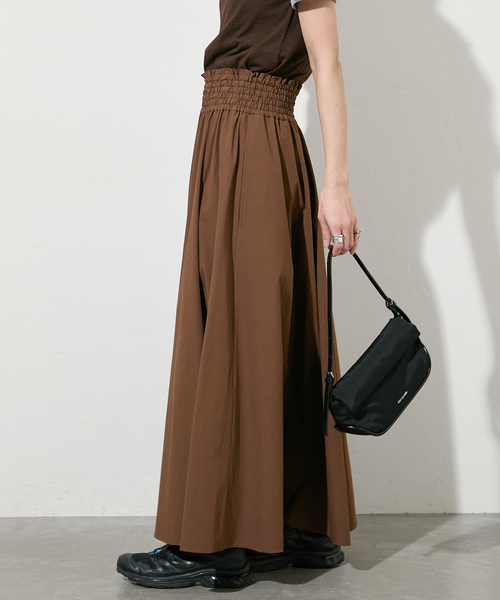 JOURNAL STANDARD（ジャーナルスタンダード）の「【撥水/接触冷感/洗える/UVカット】リネンナイロンストレッチギャザースカート（スカート・レディース・ブラック/ブラウン・36/38）」の13枚目の写真