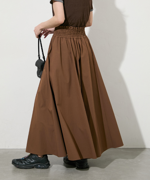 JOURNAL STANDARD（ジャーナルスタンダード）の「【撥水/接触冷感/洗える/UVカット】リネンナイロンストレッチギャザースカート（スカート・レディース・ブラック/ブラウン・36/38）」の14枚目の写真