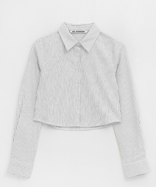 BLACKUP（ブラックアップ）の「[MADE] レチクベーシックオックスフォードシャツクロップver.（シャツ/ブラウス・レディース・アイボリー/マルチ・MEDIUM/SMALL）」の16枚目の写真