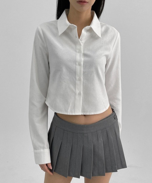 BLACKUP（ブラックアップ）の「[MADE] レチクベーシックオックスフォードシャツクロップver.（シャツ/ブラウス・レディース・アイボリー/マルチ・MEDIUM/SMALL）」の8枚目の写真
