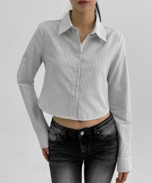 BLACKUP（ブラックアップ）の「[MADE] レチクベーシックオックスフォードシャツクロップver.（シャツ/ブラウス・レディース・アイボリー/マルチ・MEDIUM/SMALL）」の13枚目の写真