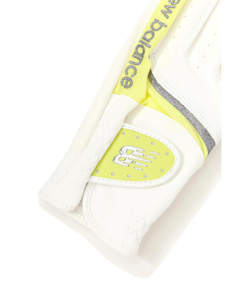 New Balance Golf（ニューバランスゴルフ）の「【new balance golf】ラメライン ネイルスルー仕様 両手用 グローブ (WOMENS)（ゴルフグッズ・レディース・ホワイト/イエロー/ブラック/ブルー/ブラック系その他2・S/SS）」の6枚目の写真