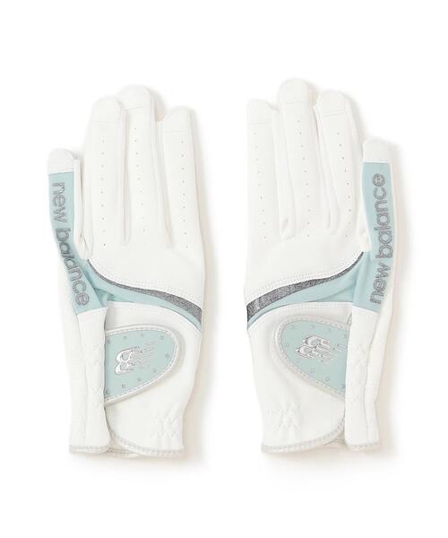 New Balance Golf（ニューバランスゴルフ）の「【new balance golf】ラメライン ネイルスルー仕様 両手用 グローブ (WOMENS)（ゴルフグッズ・レディース・ホワイト/イエロー/ブラック/ブルー/ブラック系その他2・S/SS）」の4枚目の写真