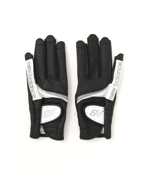 New Balance Golf（ニューバランスゴルフ）の「【new balance golf】ラメライン ネイルスルー仕様 両手用 グローブ (WOMENS)（ゴルフグッズ・レディース・ホワイト/イエロー/ブラック/ブルー/ブラック系その他2・S/SS）」の2枚目の写真