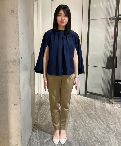 JENNE(ジェンヌ)の「スタイルカバーケープ風トップス(Tシャツ/カットソー・レディース・ネイビー/ホワイト・SMALL/MEDIUM/LARGE)」の13枚目の写真