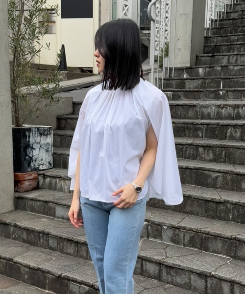 セール】スタイルカバーケープ風トップス（Tシャツ/カットソー