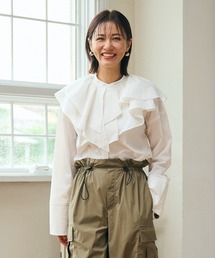 ever closet | レディス 撥水 2way フリル襟ブラウス(シャツ/ブラウス)