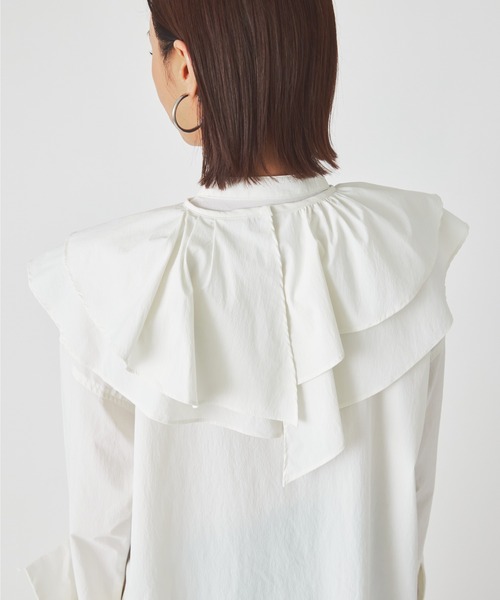 ever closet（エバークローゼット）の「レディス 撥水 2way フリル襟ブラウス（シャツ/ブラウス・レディース・ホワイト/ブラック・FREE）」の8枚目の写真