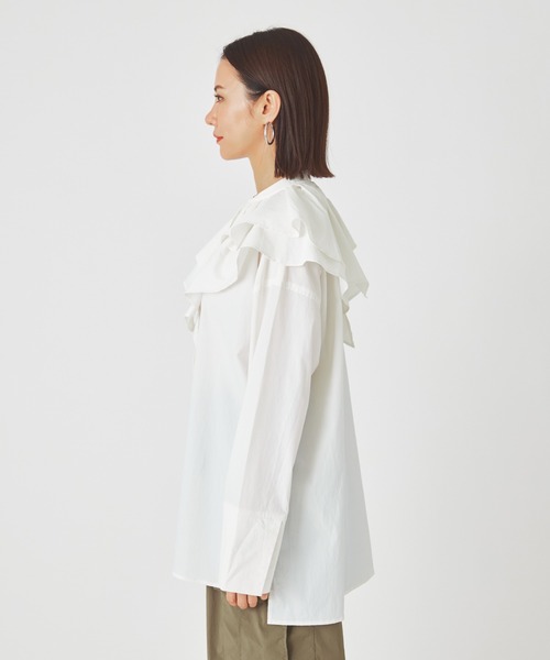 ever closet（エバークローゼット）の「レディス 撥水 2way フリル襟ブラウス（シャツ/ブラウス・レディース・ホワイト/ブラック・FREE）」の13枚目の写真