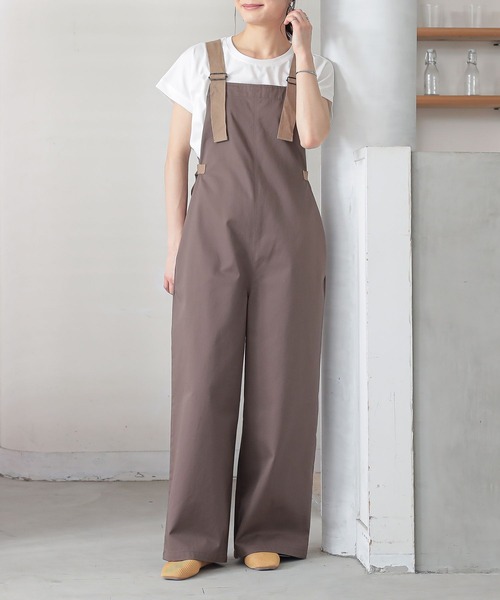 n'OrLABEL（ノアールレーベル）の「『ワークサロペット』（サロペット/オーバーオール・レディース・モカ/ブラック・2/1）」の5枚目の写真