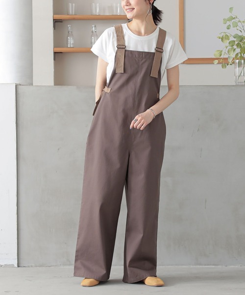 n'OrLABEL（ノアールレーベル）の「『ワークサロペット』（サロペット/オーバーオール・レディース・モカ/ブラック・2/1）」の3枚目の写真