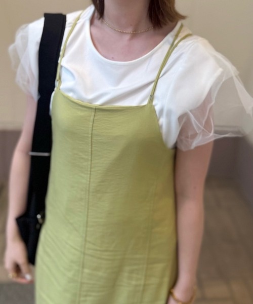H.TOKYO(エイチトウキョウ)の「チュールフリルトップス(Tシャツ/カットソー・レディース・ホワイト/ブラック・FREE)」の2枚目の写真