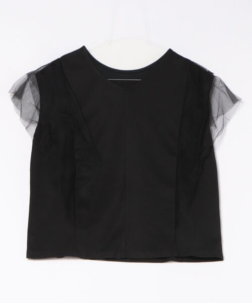 H.TOKYO(エイチトウキョウ)の「チュールフリルトップス(Tシャツ/カットソー・レディース・ホワイト/ブラック・FREE)」の9枚目の写真