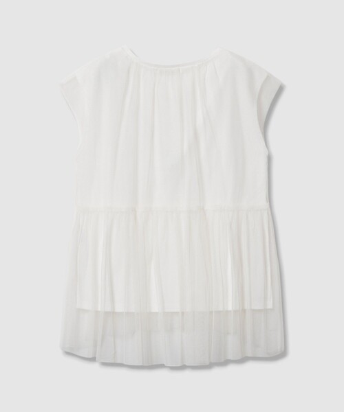 allureville(アルアバイル)の「チュールドッキングイレヘムプルオーバー(Tシャツ/カットソー・レディース・オフホワイト/ブラック・2)」の5枚目の写真